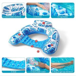 Jasonwell | Games | Xl Adults Inflatable Floating Pool Chair W 2 Cup ...
